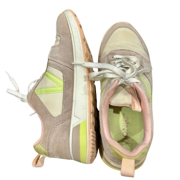 Vionic Rechelle Sneakers Size 7 Womens Tan & Pink Suede Lace Up Athleisure Comfy - Picture 6 of 10